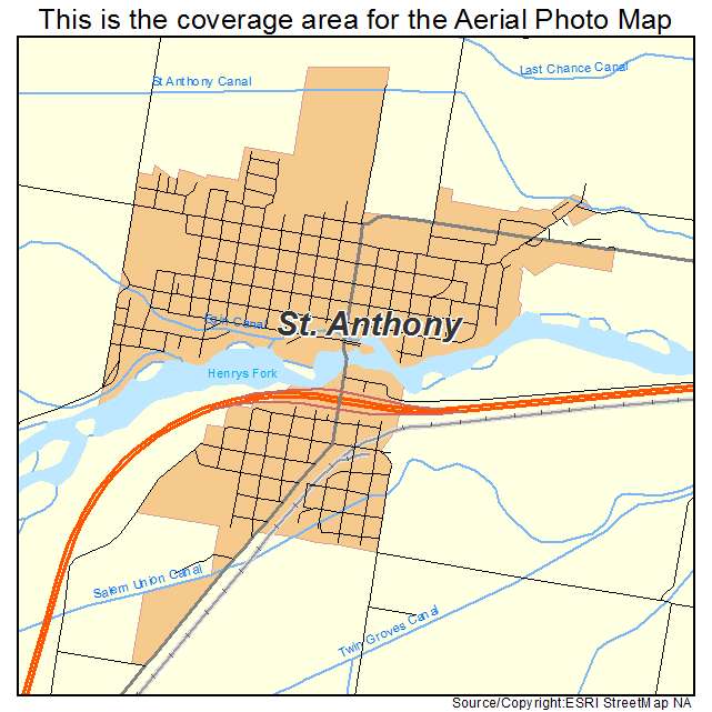 St Anthony, ID location map 