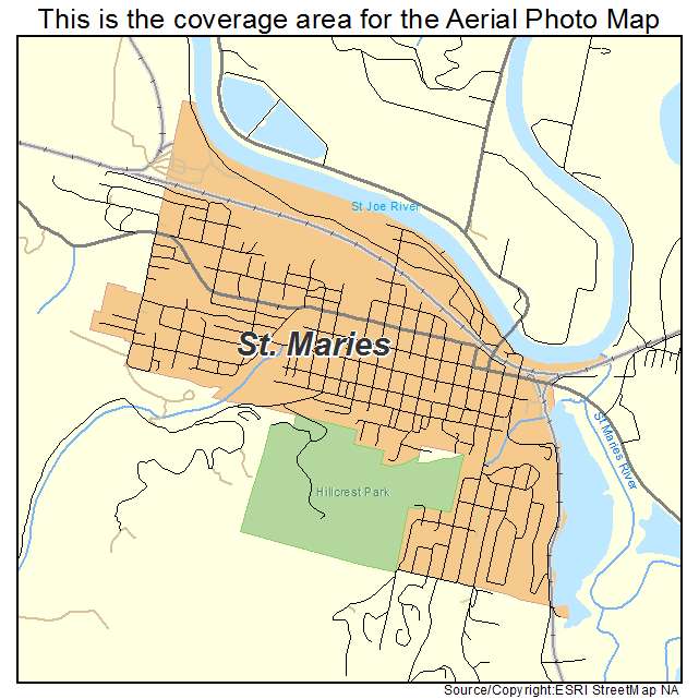 St Maries, ID location map 