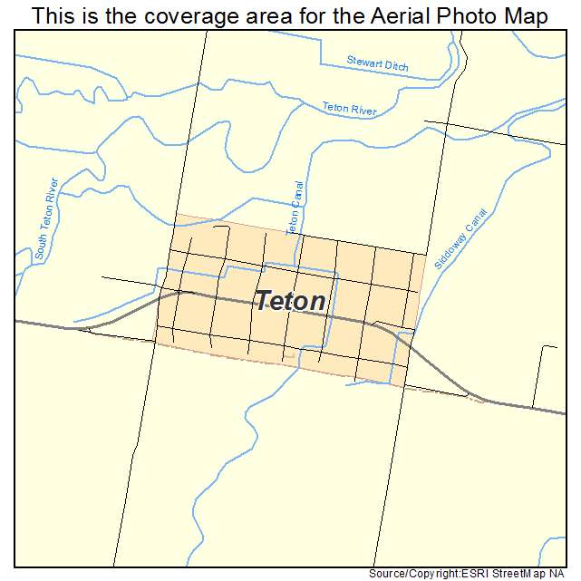 Teton, ID location map 