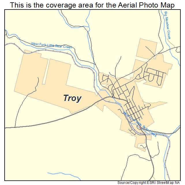 Troy, ID location map 