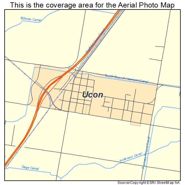 Ucon, ID location map 