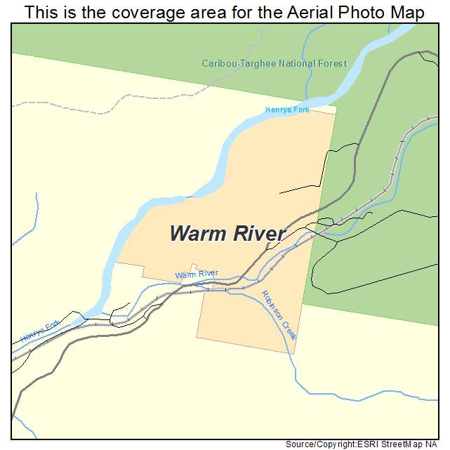 Warm River, ID location map 