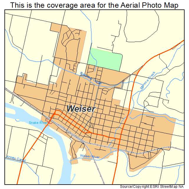 Weiser, ID location map 