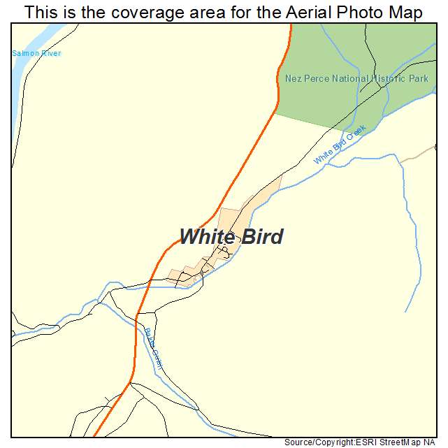 White Bird, ID location map 