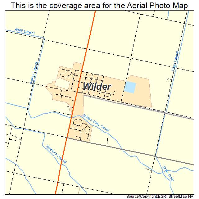 Wilder, ID location map 