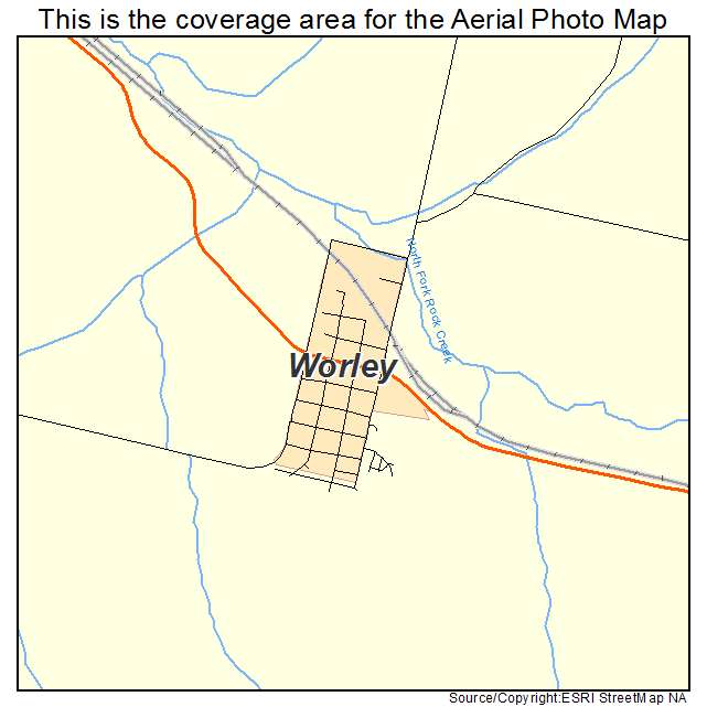 Worley, ID location map 
