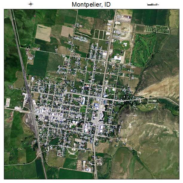 Montpelier, ID air photo map