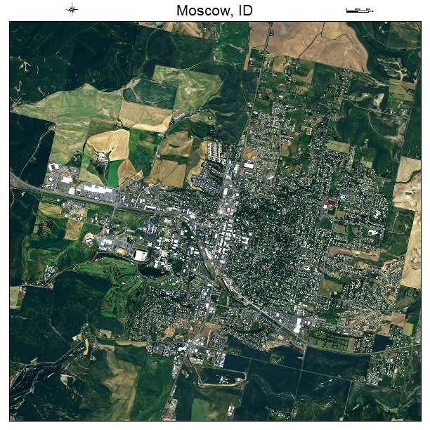 Moscow, ID air photo map