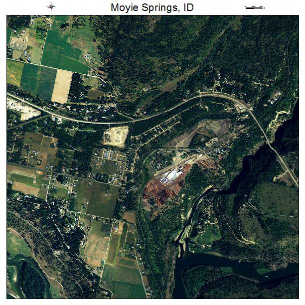 Moyie Springs, ID air photo map