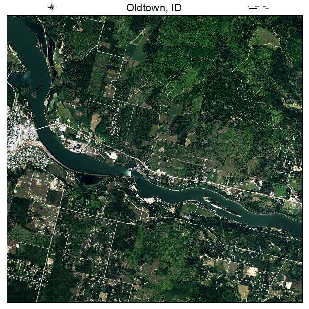 Oldtown, ID air photo map