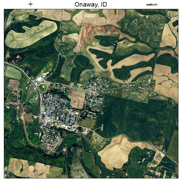 Onaway, ID air photo map