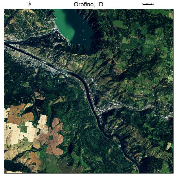 Orofino, ID air photo map