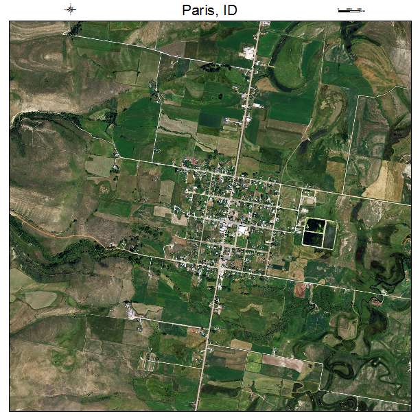 Paris, ID air photo map