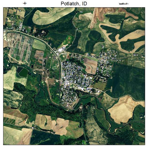 Potlatch, ID air photo map