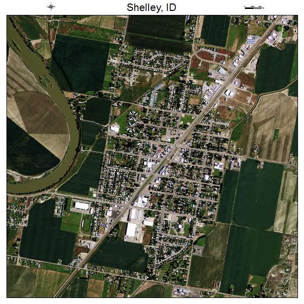 Shelley, ID air photo map