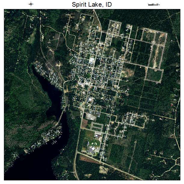 Spirit Lake, ID air photo map