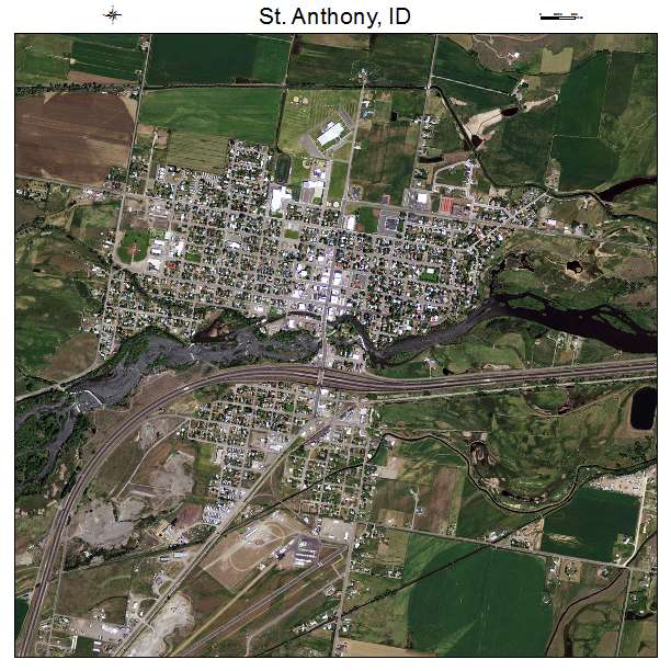 St Anthony, ID air photo map