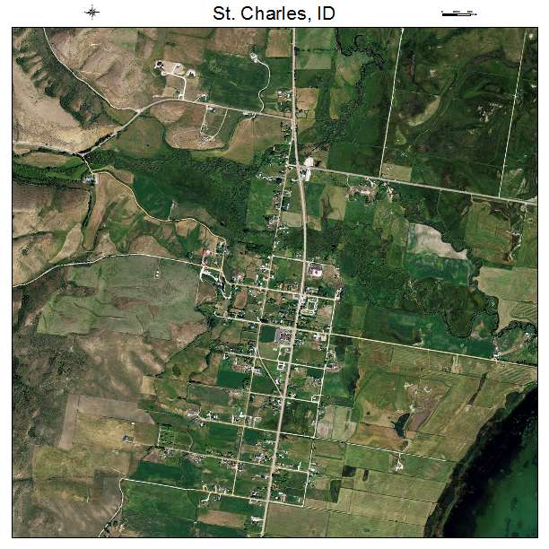 St Charles, ID air photo map