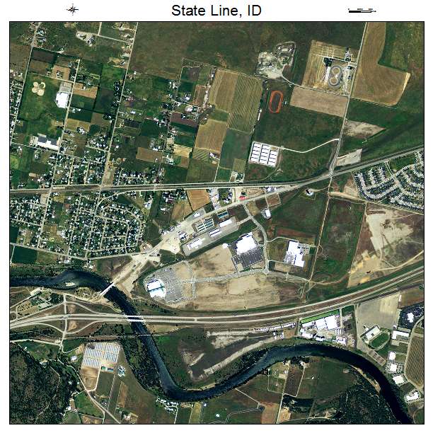 State Line, ID air photo map
