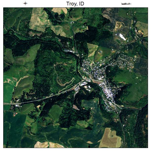 Troy, ID air photo map