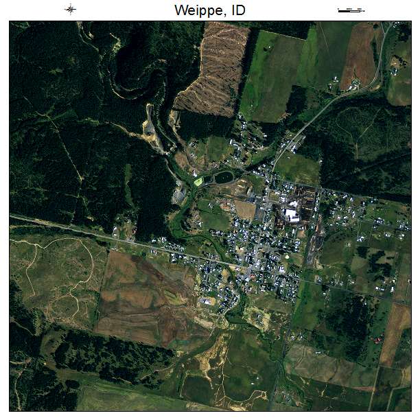 Weippe, ID air photo map