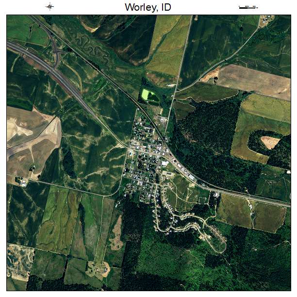 Worley, ID air photo map