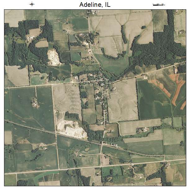 Adeline, IL air photo map