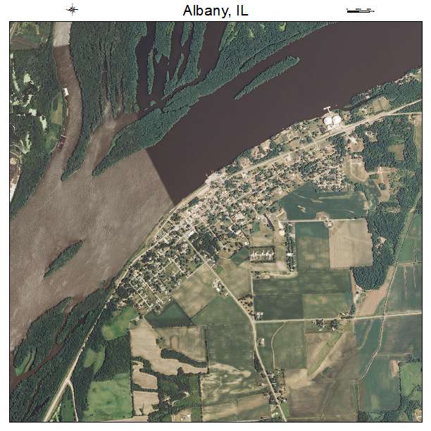 Albany, IL air photo map