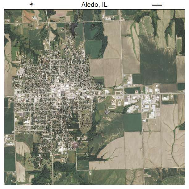 Aerial Photography Map of Aledo, IL Illinois