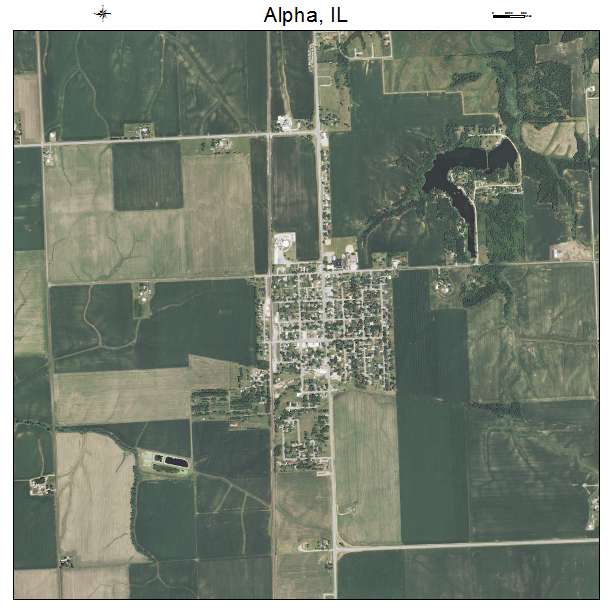 Alpha, IL air photo map