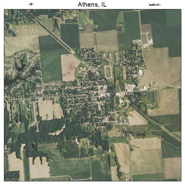 Athens, IL air photo map