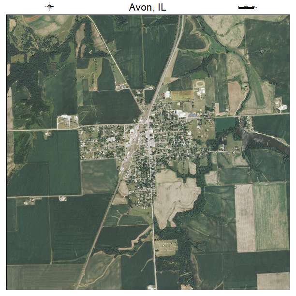 Avon, IL air photo map