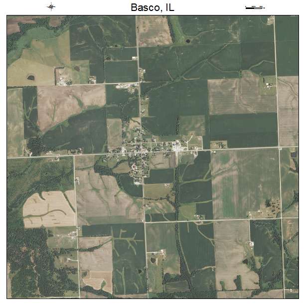 Basco, IL air photo map