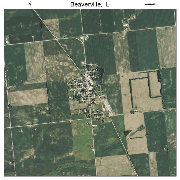 Beaverville, IL air photo map