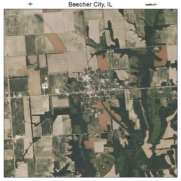 Beecher City, IL air photo map