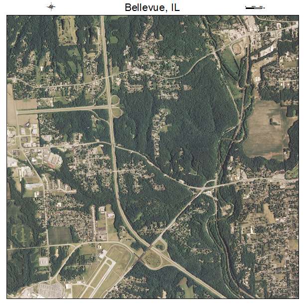 Bellevue, IL air photo map