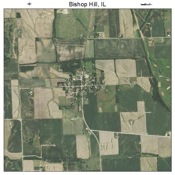 Bishop Hill, IL air photo map