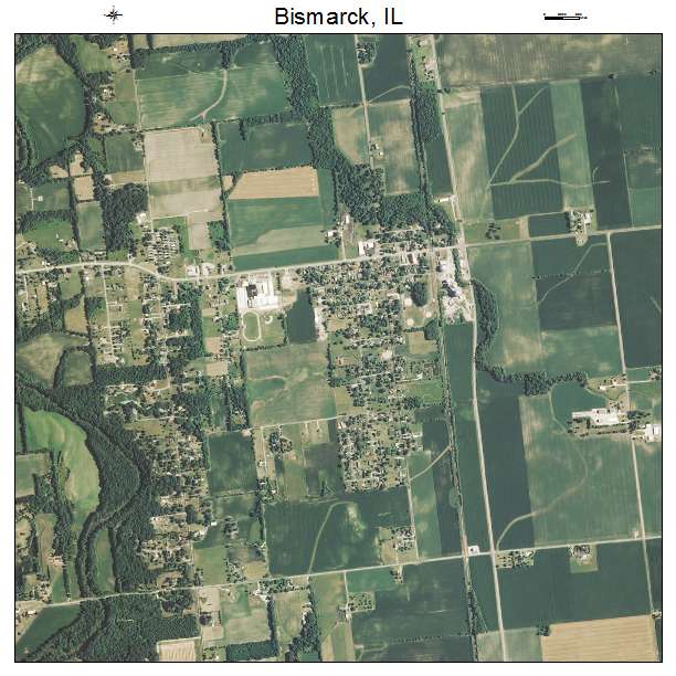 Bismarck, IL air photo map