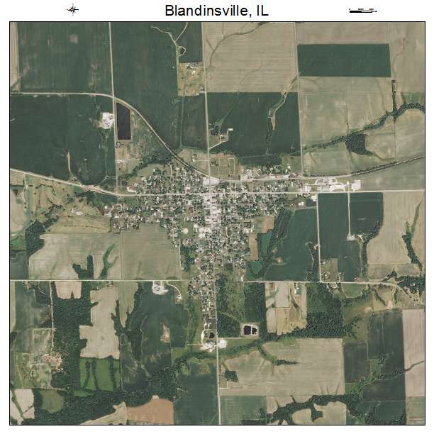Blandinsville, IL air photo map
