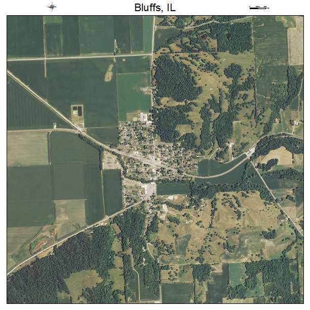 Bluffs, IL air photo map