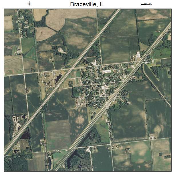 Braceville, IL air photo map