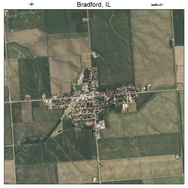 Bradford, IL air photo map