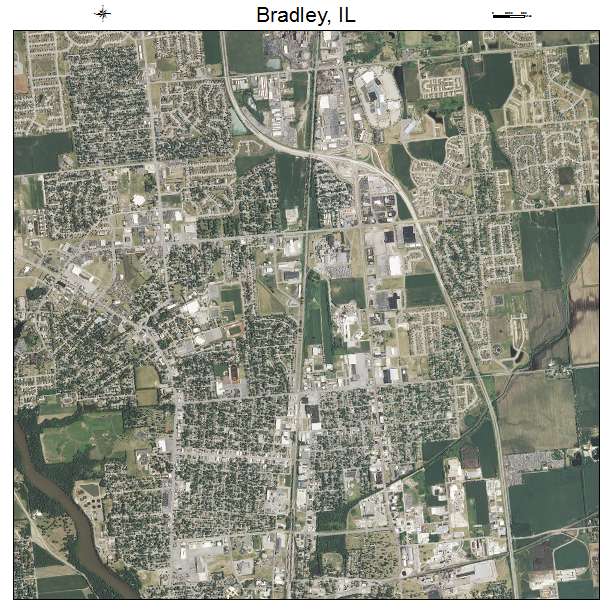 Bradley, IL air photo map