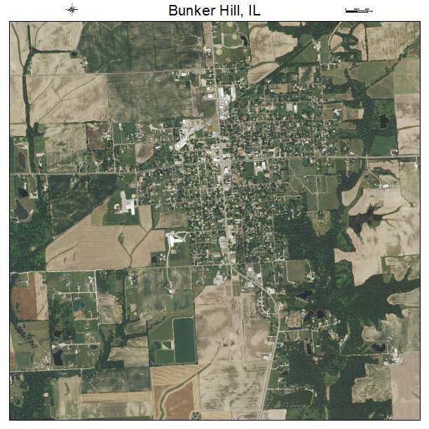 Bunker Hill, IL air photo map