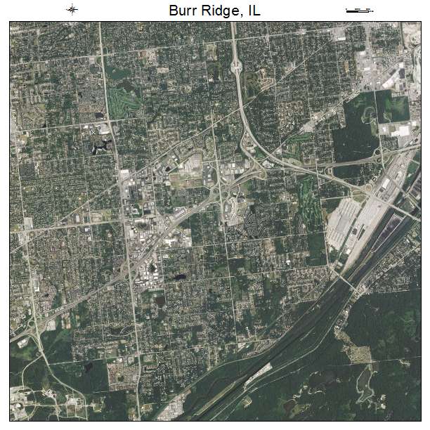 Burr Ridge, IL air photo map