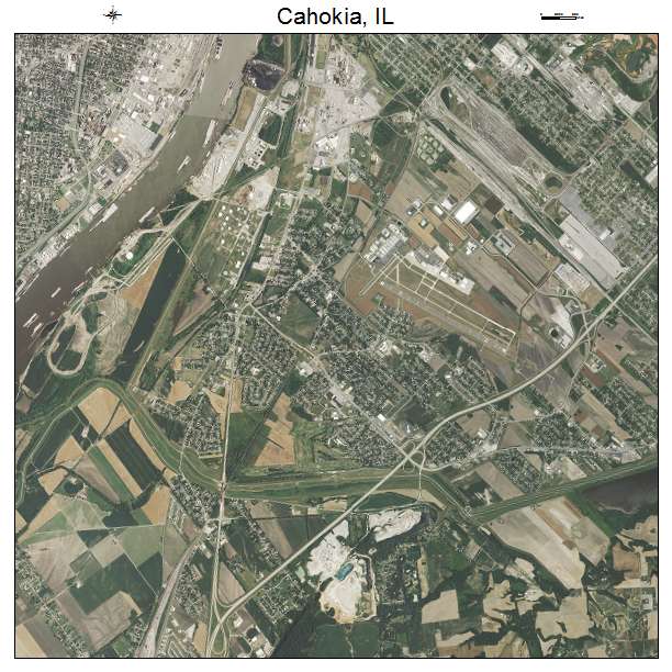 Cahokia, IL air photo map