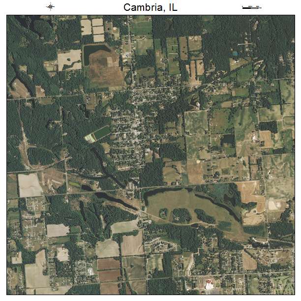 Cambria, IL air photo map