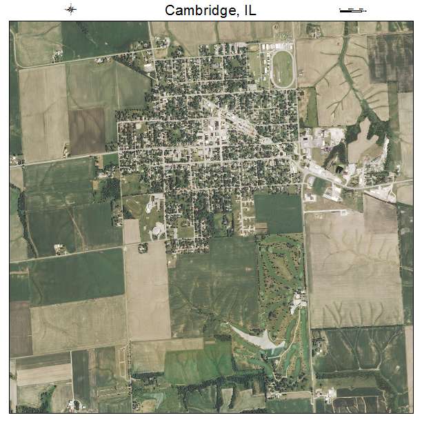 Cambridge, IL air photo map
