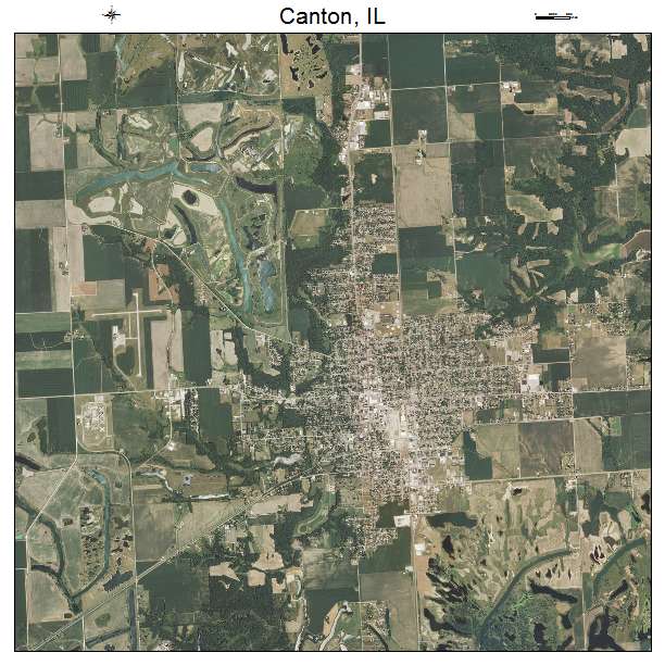 Canton, IL air photo map