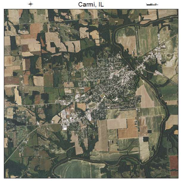 Carmi, IL air photo map